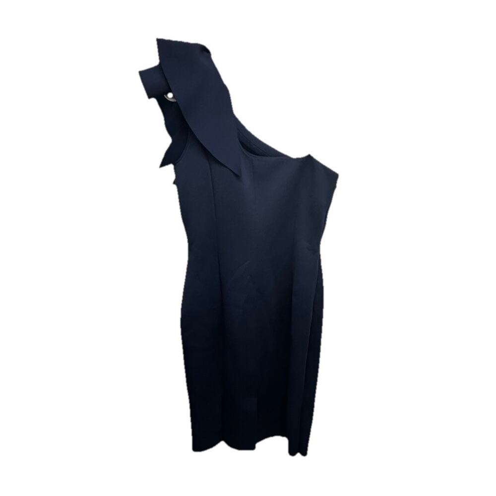 Eliza J Womens Size 12 One Shoulder Scuba Cocktail Dress with Ruffle Sleeve - Picture 11 of 12